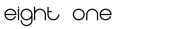Eight One font preview